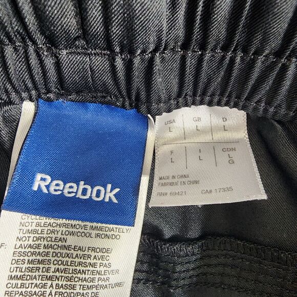 Reebok Womens Capri Pants Large Pockets Elastic Waist Drawstring Black Teal Pull - Picture 7 of 9